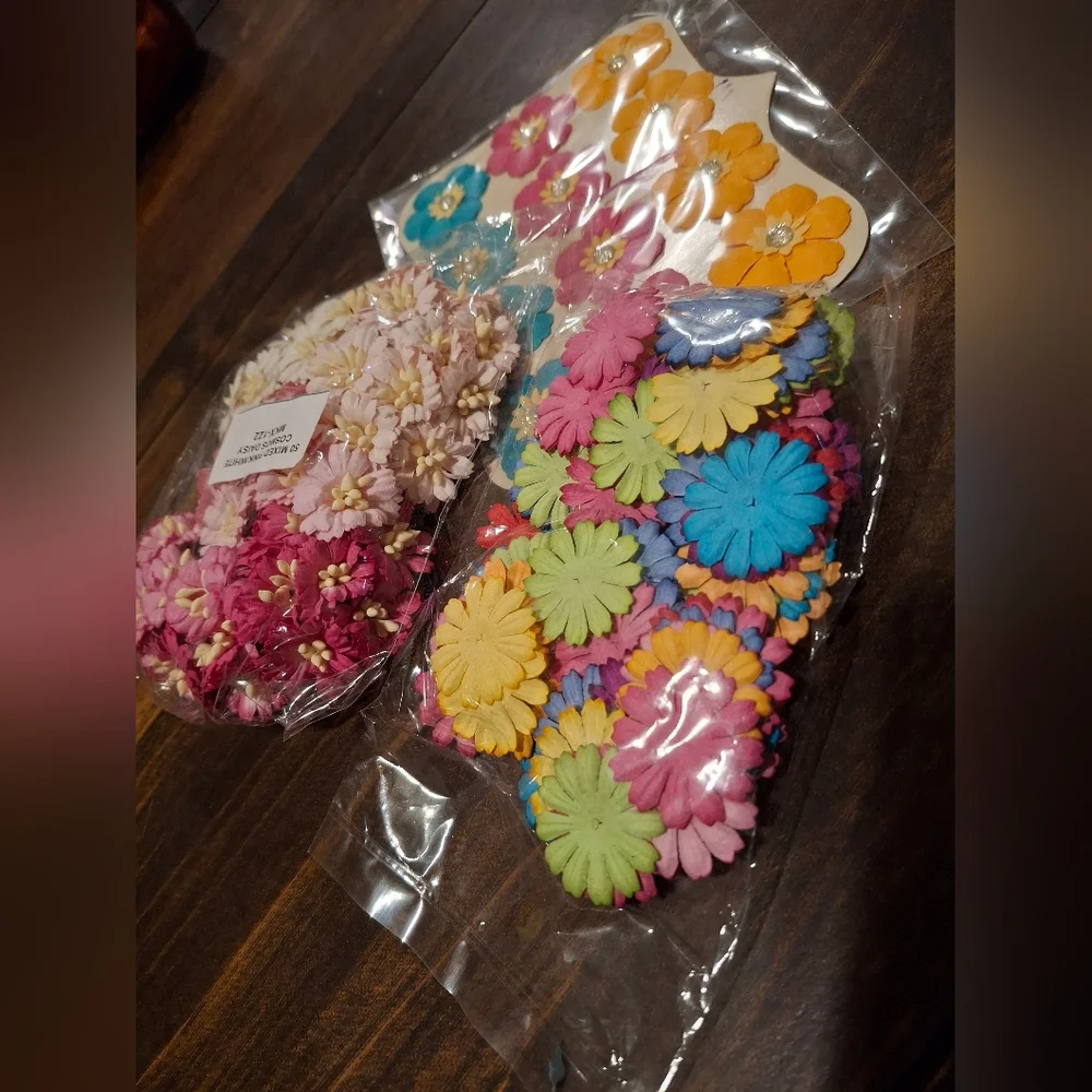 Paper Flower Floral Paper Crafts Mixed Media Scrapbook Art Supply  Embellishment